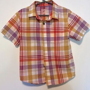 Cat & Jack Plaid Short Sleeve Button Up Shirt